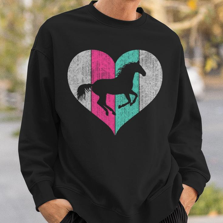 Cute Horse Retro Heart Horse Sweatshirt Gifts for Him