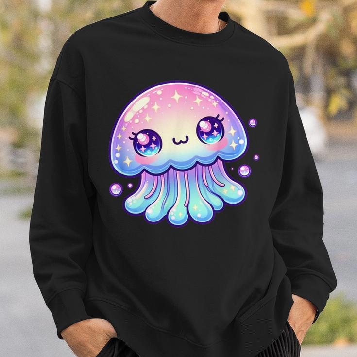 Cute Kawaii Jellyfish Anime Fun Blue Pink Sea Critter Sweatshirt Gifts for Him
