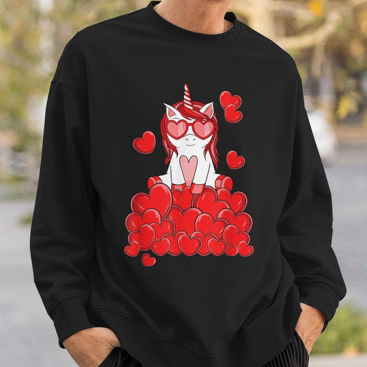 Cute Unicorn Lover Valentines Day Heart Sweatshirt Gifts for Him