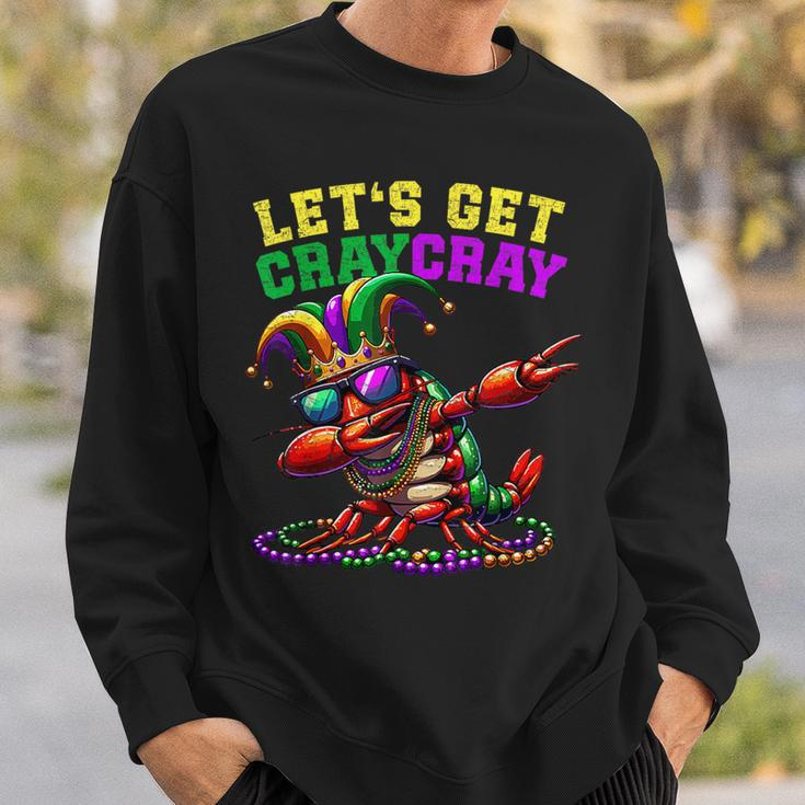 Dabbing Crawfish Costume Mardi Gras Lets Get Cray Cray Sweatshirt Gifts for Him
