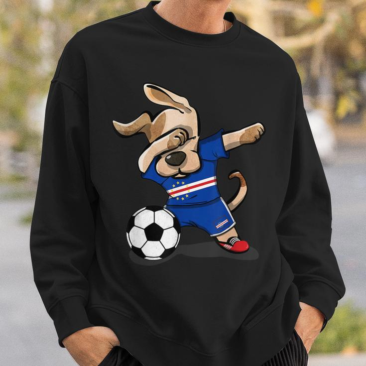 Dabbing Hund Kap Verde Fußball-Fan Trikot, Stolz Blaues Sweatshirt Geschenke für Ihn