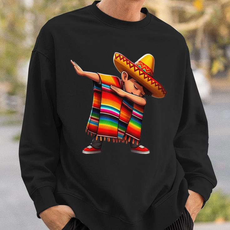 Dabbing Mexican Poncho Cinco De Mayo Boys Sombrero Dab Sweatshirt Gifts for Him