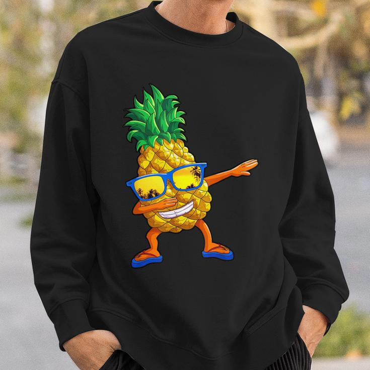 Dabbing Pineapple Kid Beach Vacation Summer Hawaii Sweatshirt Gifts for Him