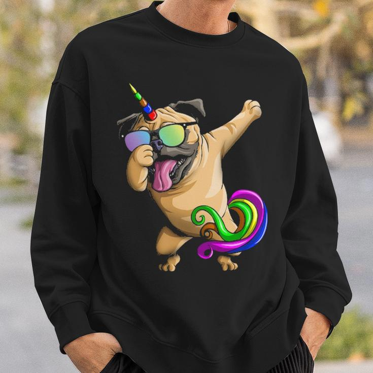 Dabbing Pugicorn Pug Lover Boys Girls Dab Dance Sweatshirt Gifts for Him