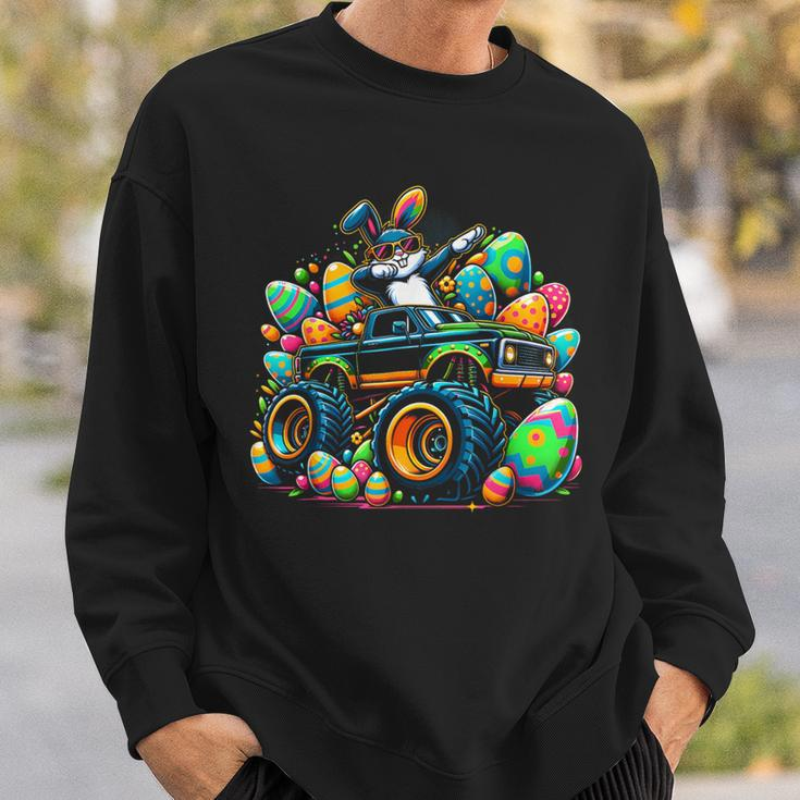 Dabbing Rabbit Bunny Easter Day Monster Eggs Truck Dab Dance Sweatshirt Gifts for Him