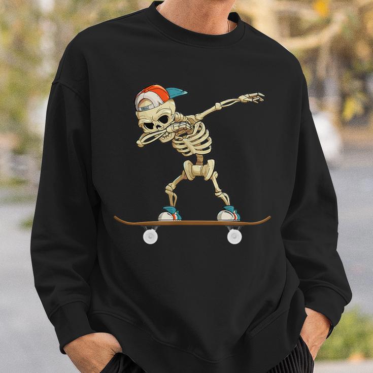 Dabbing Skeleton Skater Black Sweatshirt Geschenke für Ihn