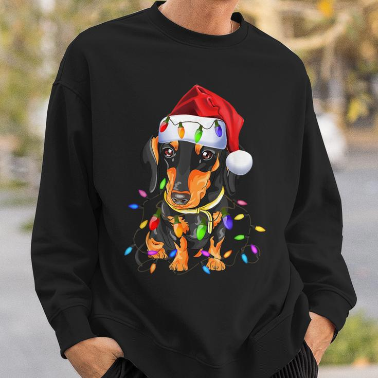 Dachshund Christmas Loves Led Cute Dog Lovers Sweatshirt Gifts for Him
