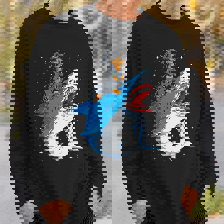 Dachshund Shark Kids Boys Men Space Galaxy Jawsome Sweatshirt Gifts for Him