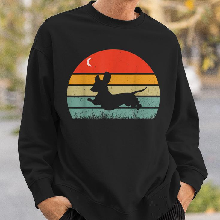 Dachshund Wiener Dog Sunset Retro Vintage Dog Lovers Sweatshirt Gifts for Him