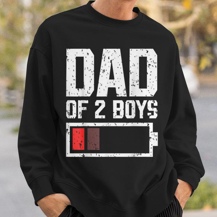 Dad Of 2 Boys Battery Low Daddy Of 2 Boys Father's Day 2024 Sweatshirt Gifts for Him