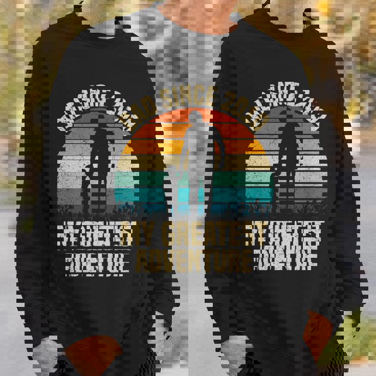 Dad Since 2010 My Greatest Adventure Vintage Father's Day Sweatshirt Gifts for Him
