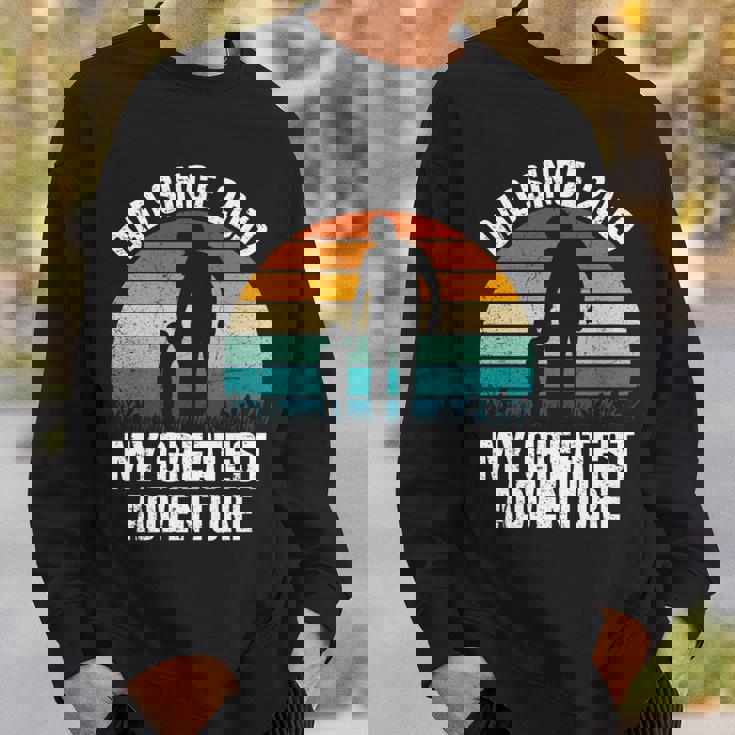 Dad Since 2019 My Greatest Adventure Vintage Father's Day Sweatshirt Gifts for Him