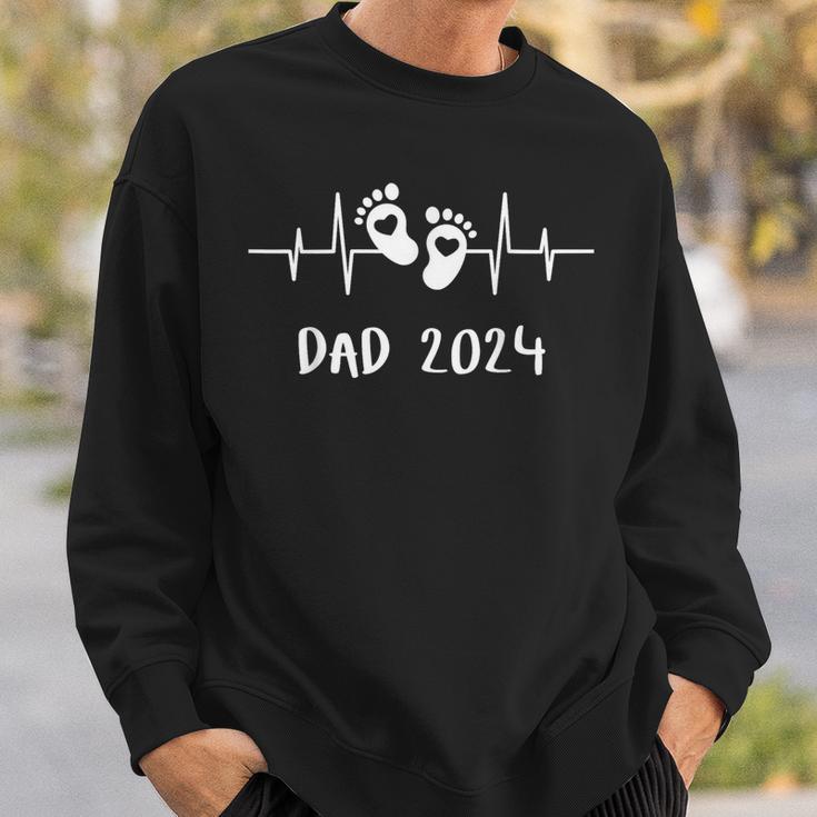 Dad 2024 Papa Heartbeat The Daddy Father's Day Father Dad Sweatshirt Gifts for Him