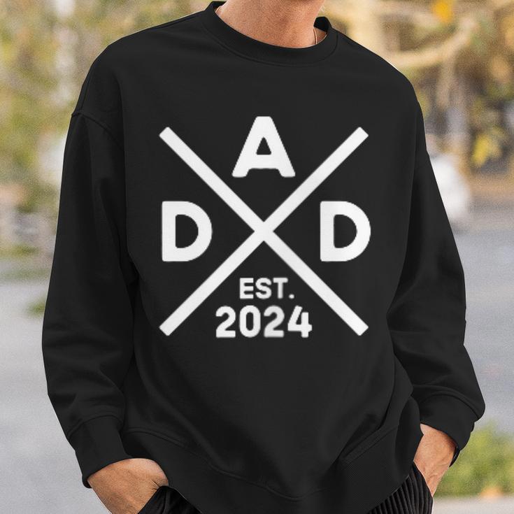 Dad Est 2024 Saltire Dad 24 Logo Level Up To Dad 2024 Sweatshirt Geschenke für Ihn