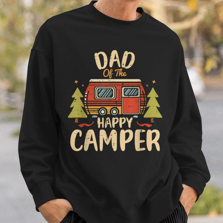 Dad Of Happy Camper 1St Birthday Party Retro Dad Sweatshirt Gifts for Him