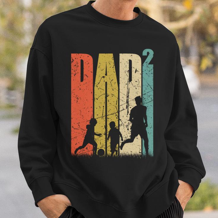 Dad Hoch 2Ater Zwei Papa Mit Son Football Sweatshirt Geschenke für Ihn