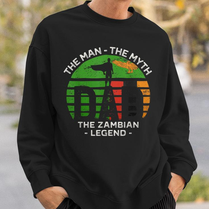 Dad The Man The Myth The Zambian Legend Zambia Vintage Flag Sweatshirt Gifts for Him