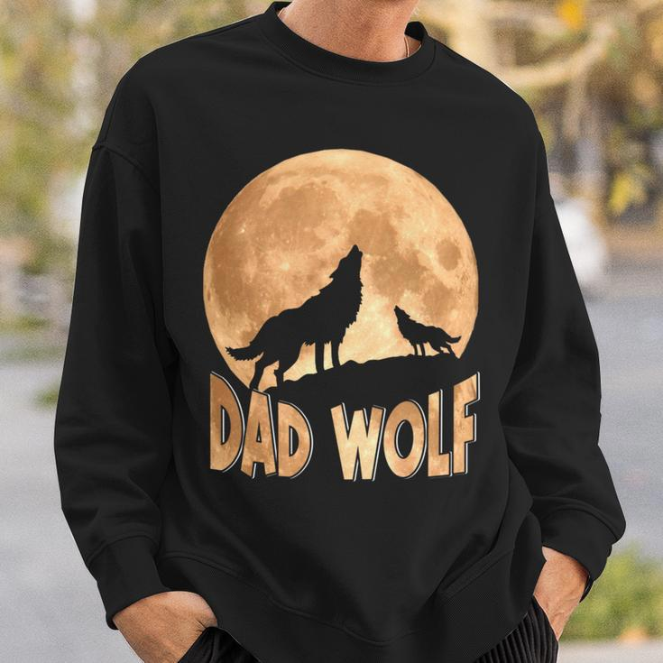 Dad Wolf Happy Father's Day Matching Wolf Lover Sweatshirt Gifts for Him