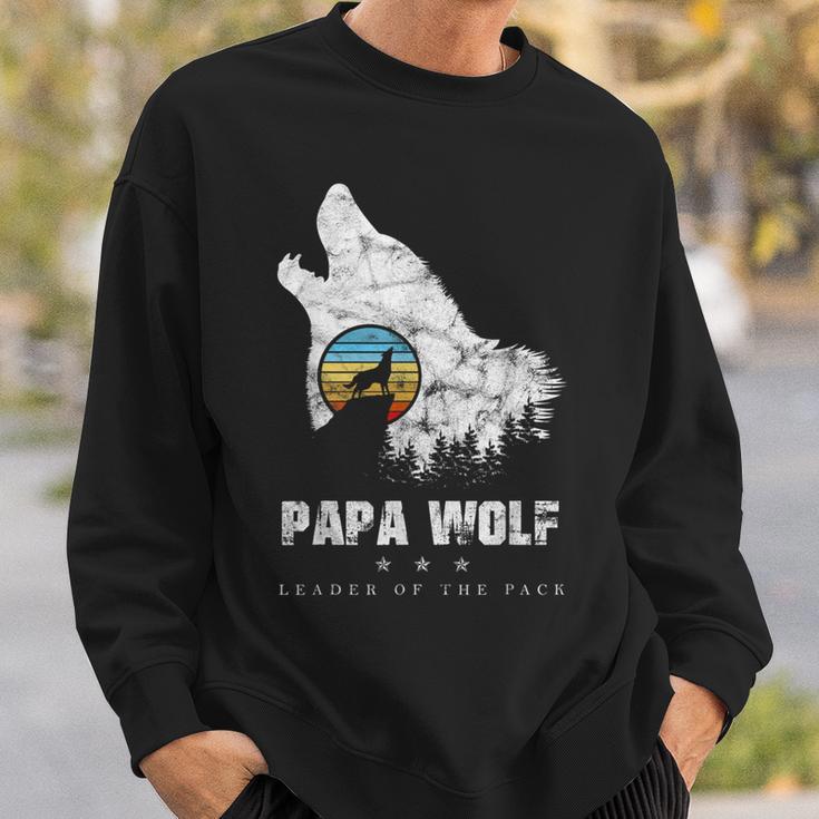 Dad Wolf Rudelführer Father's Day Wolfs intage Sweatshirt Geschenke für Ihn