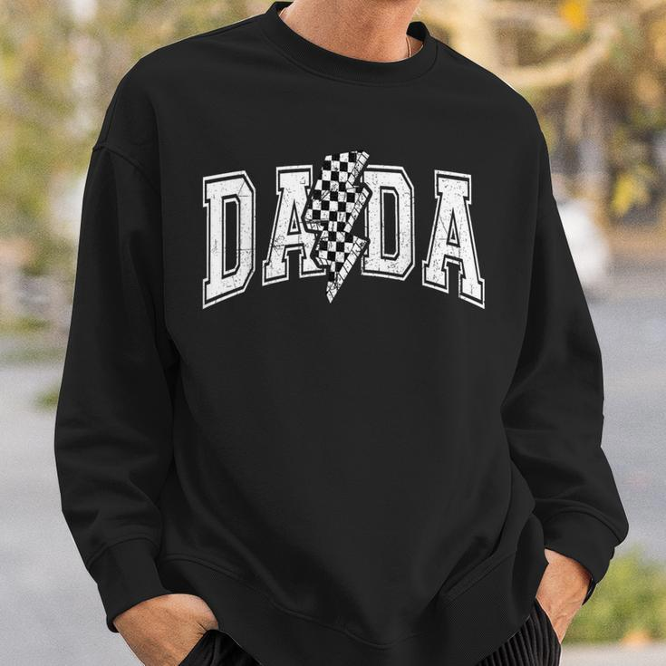 Dada Lightning Bolt Checkered Father's Day Dad Grandpa Sweatshirt Gifts for Him