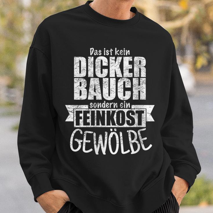 Damen Feinkost Gewölbe Dicker Bauch Spruch Papaater Opa Geschenk Mit-Ausschnitt Sweatshirt Geschenke für Ihn