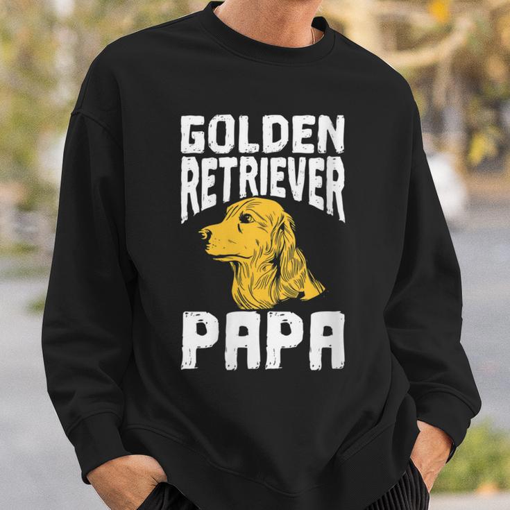 Damen Golden Retriever Hundehalter Besitzerater Papa Dad Mit-Ausschnitt Sweatshirt Geschenke für Ihn