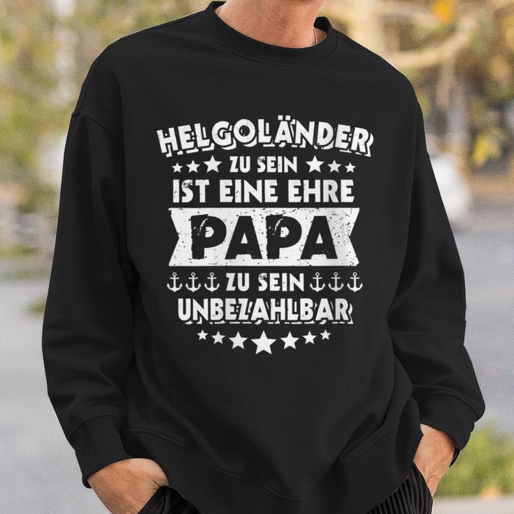 Damen Helgoländer Papa Sprüche Geburt Nordsee Helgoland Mit-Ausschnitt Sweatshirt Geschenke für Ihn