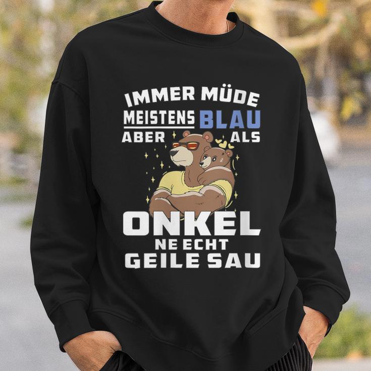 Damen Immer Müde Meistens Blau Onkel Papaatertagater Onkel Mit-Ausschnitt Sweatshirt Geschenke für Ihn