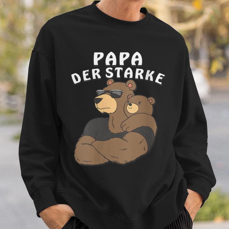 Damen Papa Der Starkeater Familie Bär Papabear Papa Mit-Ausschnitt Sweatshirt Geschenke für Ihn