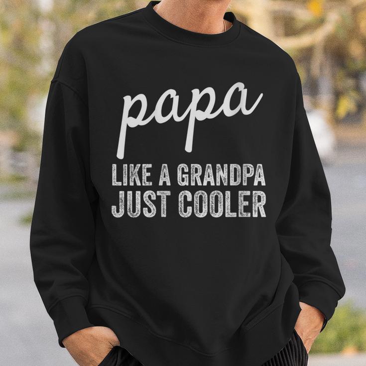 Damen Papa Wie Ein Opa Nur Cooler Mit-Ausschnitt Sweatshirt Geschenke für Ihn