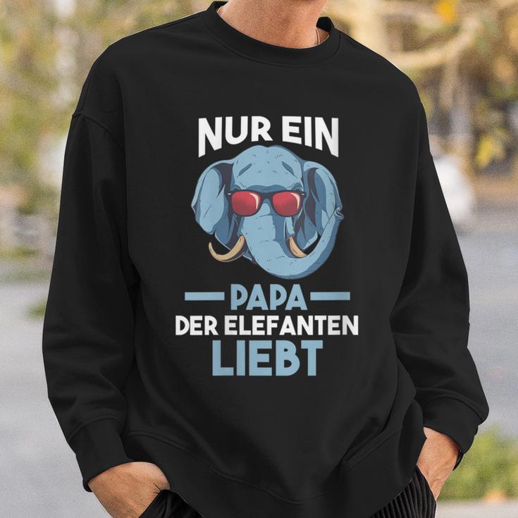 Damen Papaateratertag Elefantpapa Elefant Mit-Ausschnitt Sweatshirt Geschenke für Ihn