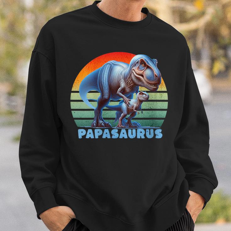 Damen Papasaurusatertag Bester Papa Mit-Ausschnitt Sweatshirt Geschenke für Ihn