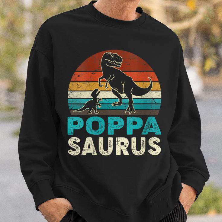 Damen Passender Familien-Poppasaurus T-Rex Dinosaurier Für Papa Opa Mit-Ausschnitt Sweatshirt Geschenke für Ihn