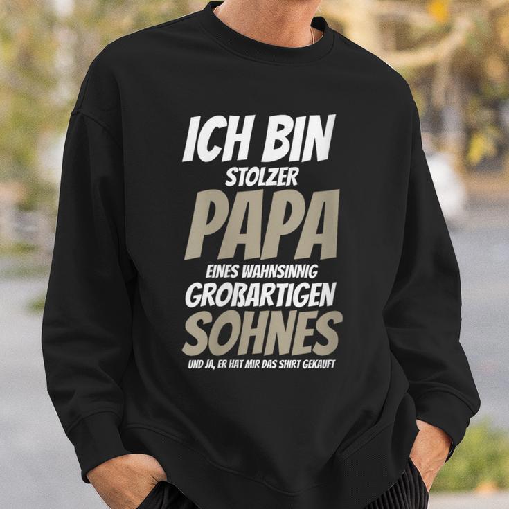 Damenatertag Stolzer-Papa -Om Großartigen Sohn Bekommen Mit-Ausschnitt Sweatshirt Geschenke für Ihn