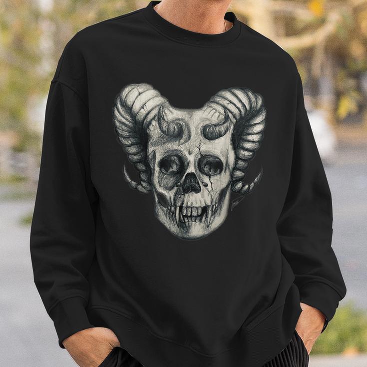 Dämonenschädel Demon Skull Totenkopf Teufel Sweatshirt Geschenke für Ihn