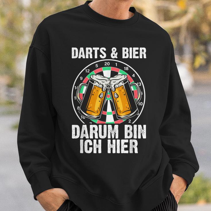 Darts Und Bier Darum Bin Ich Hier Dartspieler Sweatshirt Geschenke für Ihn