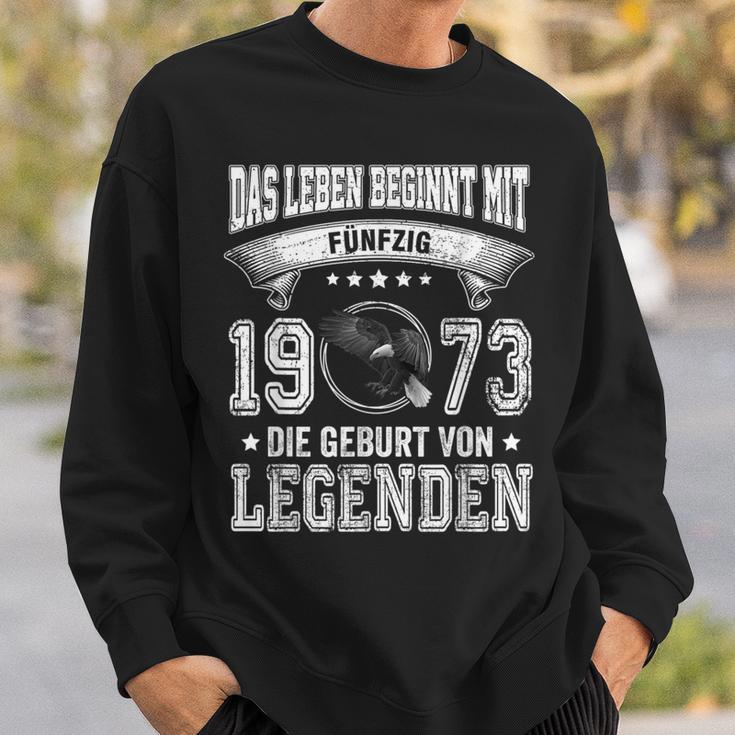 Das Leben Beginnt Mit Fifty 1973 Die Geburton Legenden Sweatshirt Geschenke für Ihn