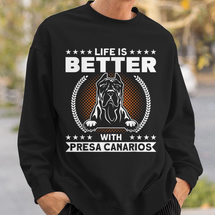 Das Leben Ist Besser Mit Presa Canarios Presa Canario Sweatshirt Geschenke für Ihn