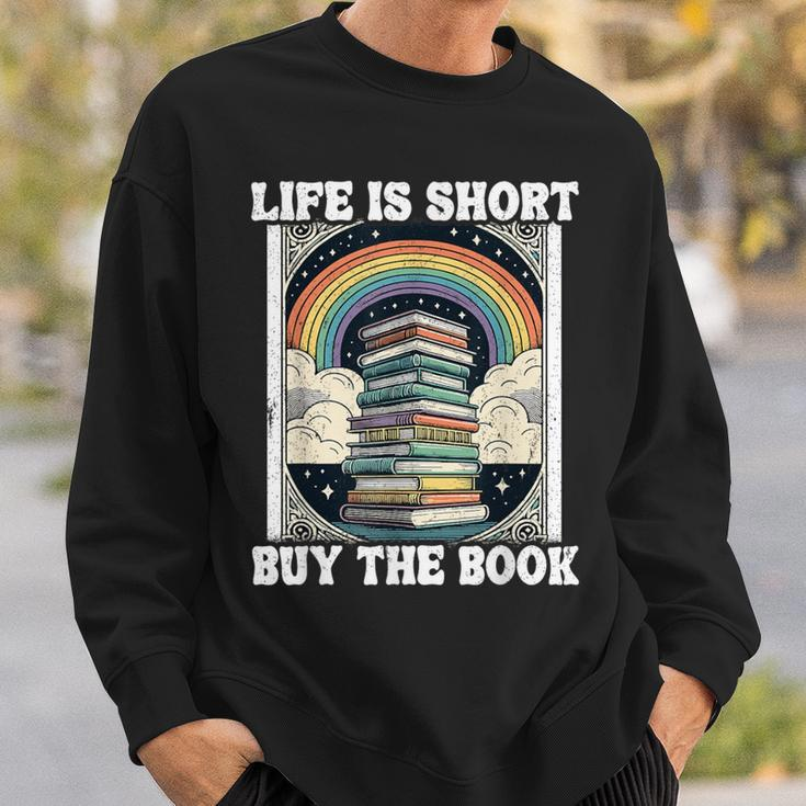 Das Leben Ist Kurz Aber Das Buch Bücher Lesen Sweatshirt Geschenke für Ihn