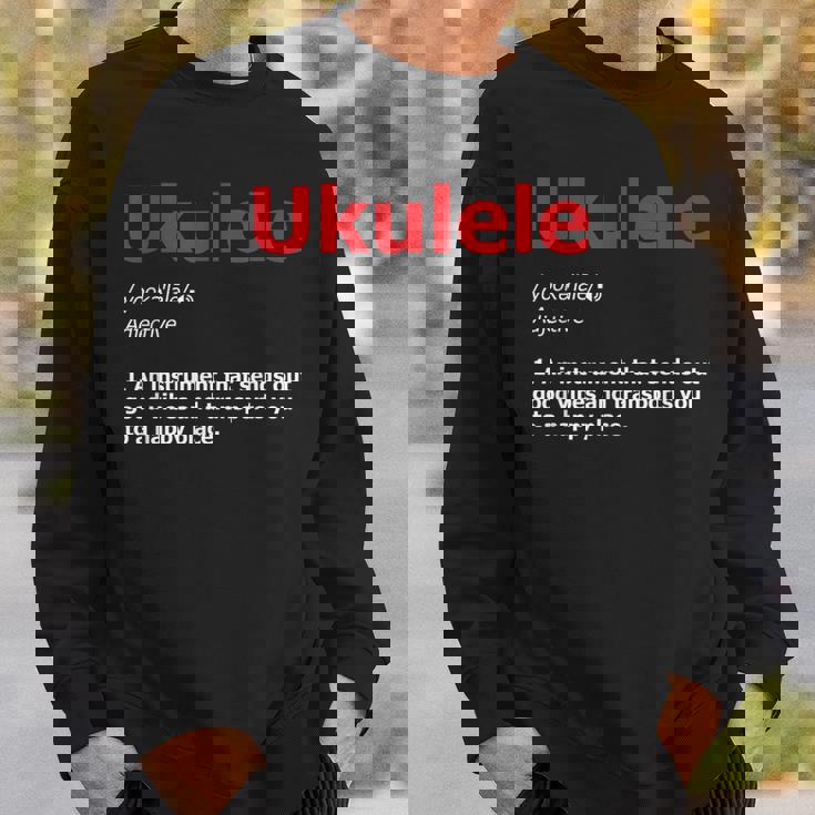 Definition Ukulele Hawaiian Guitar Musician Uke Acoustic Sweatshirt Gifts for Him