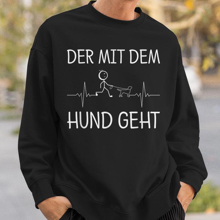 Der Mit Dem Hund Geht Hunde Heartbeat Dog Lovers S Sweatshirt Geschenke für Ihn