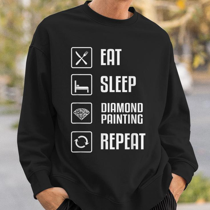 Diamond Painting Eat Sleep Repeat Hobby Pictures Tools 5D Sweatshirt Gifts for Him