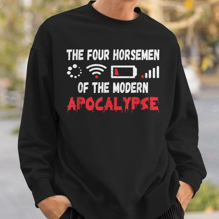 Die Vier Modernen Apokalyptischen Reiter Sweatshirt, Schwarz, Spaßmotiv Geschenke für Ihn
