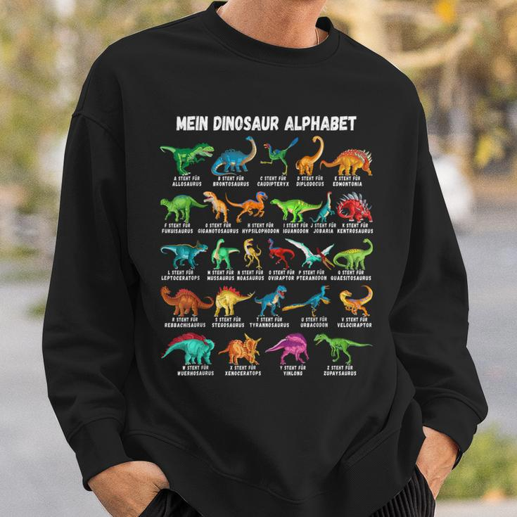 Dinosaur Types Alphabet A-Z Dino Abc T-Rex Dinosaur Black Sweatshirt Geschenke für Ihn