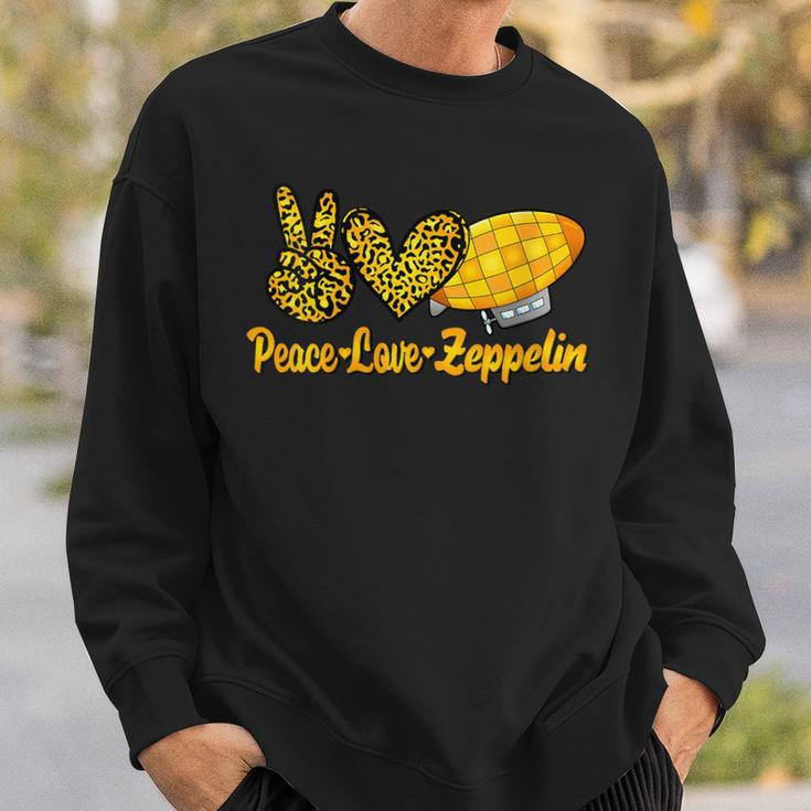 Dirigible Zepelin Love Peace Airship Blimp Zeppelin Sweatshirt Gifts for Him