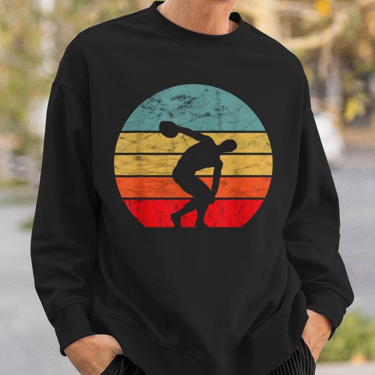 Diskus-Überwurf Diskus Sportler Sport Retrointage Sweatshirt Geschenke für Ihn