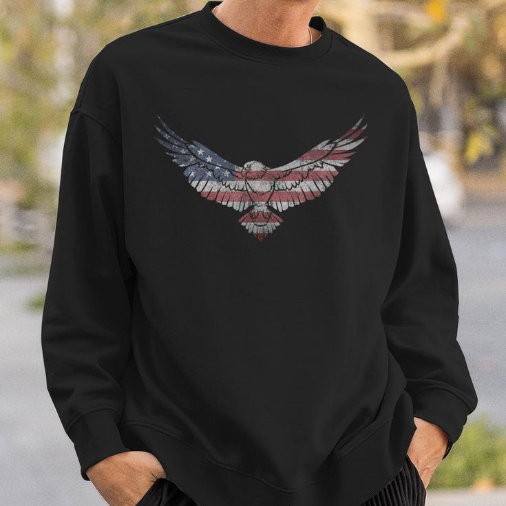 Distressed American Flag Eagle Fourth Of July 4Th Sweatshirt Gifts for Him