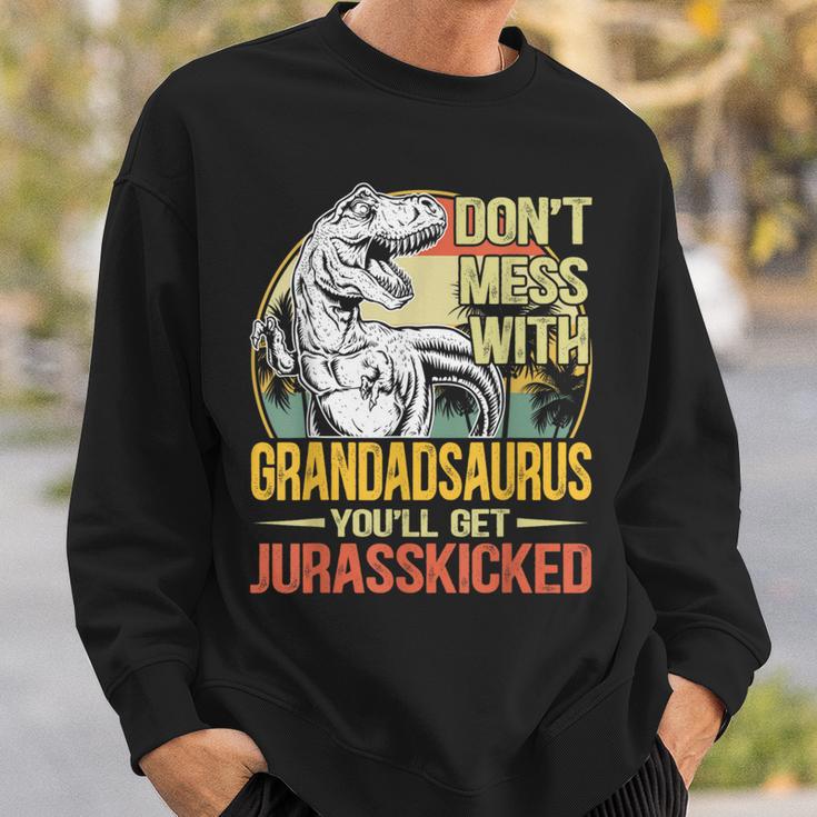 Distressed Grandadsaurus DinosaurRex Father's Day Sweatshirt Gifts for Him