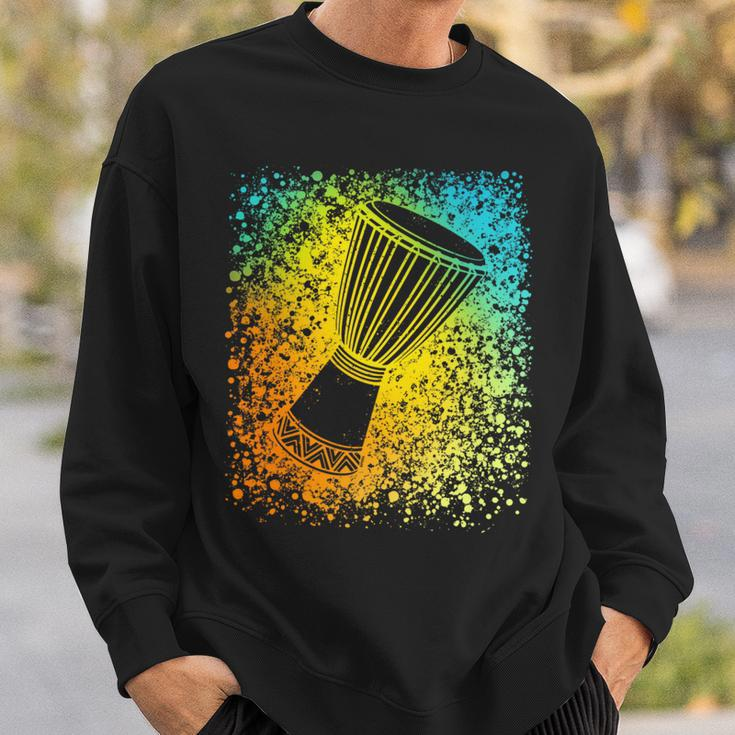 Djembe Drum In Splats For African Drumming Or Reggae Music Sweatshirt Gifts for Him