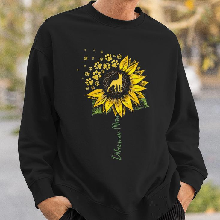 Doberman Mom Sunflower Doberman Pinscher Dog Mom Mama Sweatshirt Gifts for Him